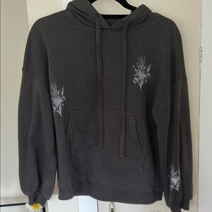 Amuse society womens gray floral Hoodie/jacket